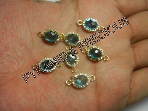 BLUE TOPAZ CZ SET CONNECTOR