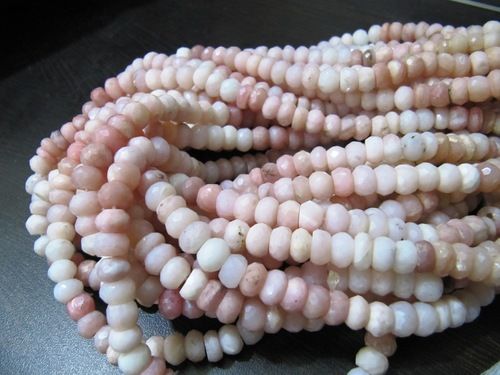 Natural Pink Opal Rondelle Faceted 5-6mm Sold per strand 13 inch long