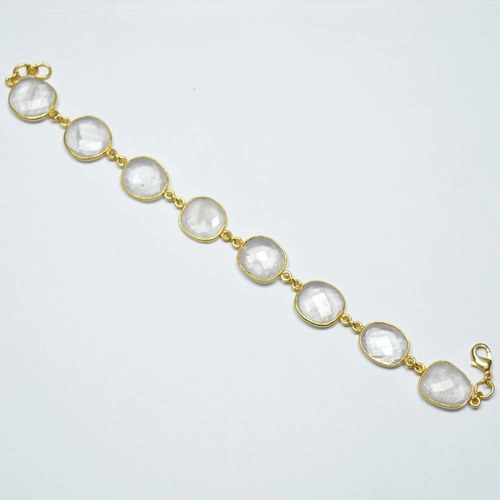 Rose Quartz 925 Sterling Sliver Bracelet