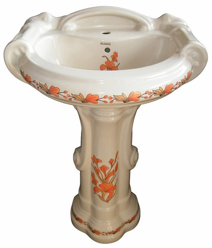 Cream Color Pedestal Washbasin