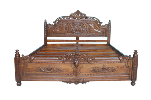 Carved Wooden Bed