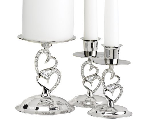 Silver Heart Candle Stand