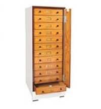 Herbarium Cabinet - 19mm Plyboard With Melamine Lamination, 60 X 45 X 180 Cm, Multiple Drawers With Velvet Lining And Lock | Manual Automation, 1-year Warranty, Phosphor Bronze Clips