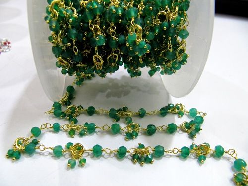 Green Onyx Flowe Chain