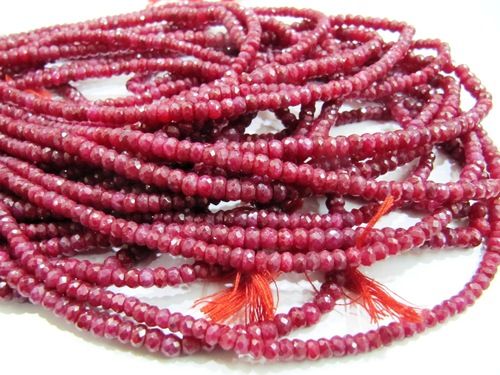 Natural Ruby dyed Corundum beads