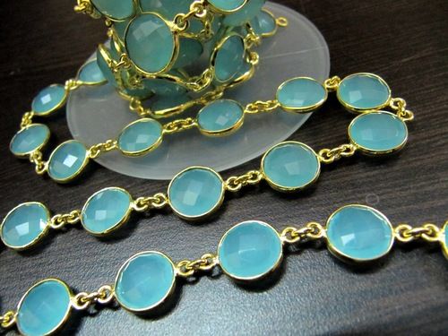 Aqua Chalcedony Connector Chain