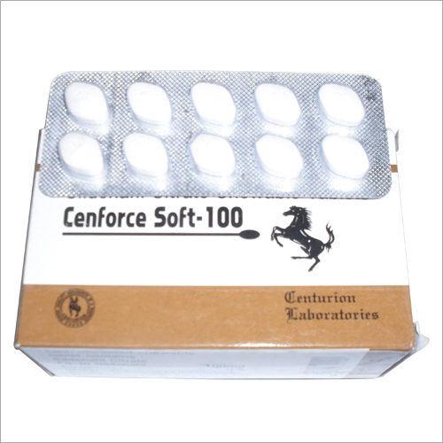 Cenforce Soft Tablets - White, 100mg Sildenafil Citrate, Oval | Fast Acting, Improved Libido, Sustained Erection, Easy to Swallow