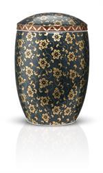 Floral Printed Brass Cremation Urn