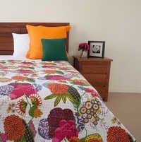 Fruit Print Kantha Quilt