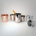 Silver And Copper Brown Bar-Service-Buckets