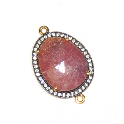 Multi Sapphire with Cz 925 Sterling Sliver Connector Jewelry