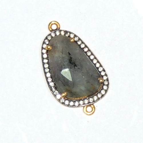 Multi Sapphire with Cz 925 Sterling Sliver Connector Jewelry