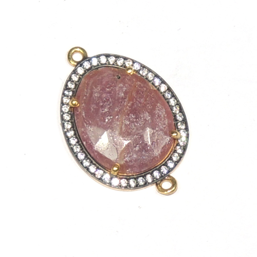 Red Sapphire 925 Sterling Sliver Connector Jewelry