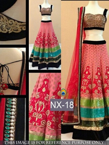 Red Fancy Designer Stylish Latest Pink Lehenga