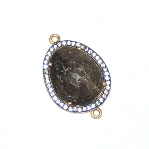 Multi Sapphire with Cz 925 Sterling Sliver Connector Jewelry