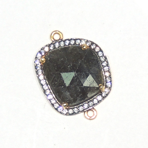 Multi Sapphire with Cz 925 Sterling Sliver Connector Jewelry