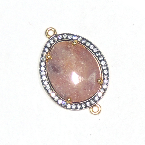 Multi Sapphire with Cz 925 Sterling Sliver Connector Jewelry