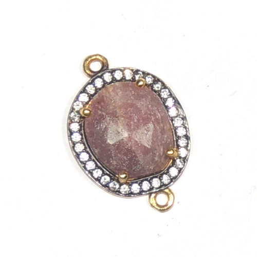Red Sapphire 925 Sterling Sliver Connector Jewelry