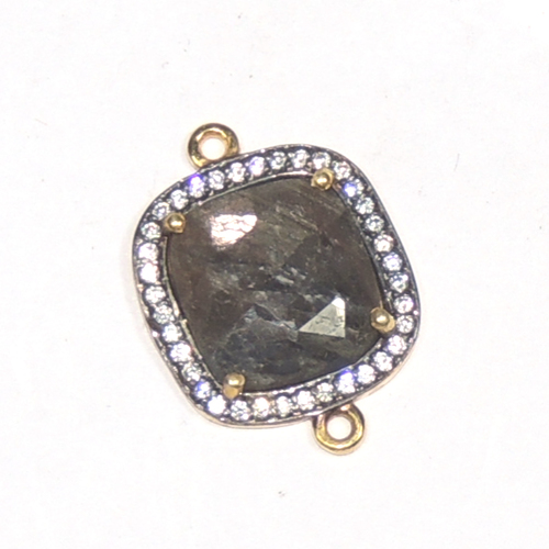 Multi Sapphire with Cz 925 Sterling Sliver Connector Jewelry