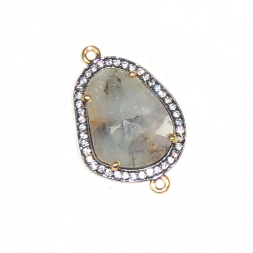 Multi Sapphire with Cz 925 Sterling Sliver Connector Jewelry