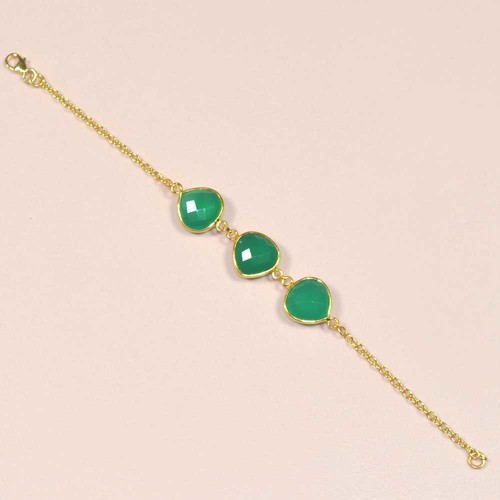 Green Onyx 925 Sterling Silver Bracelet Jewelry