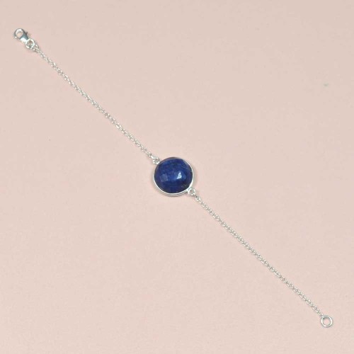 Blue Sapphire 925 Sterling Sliver Bracelet Jewelry