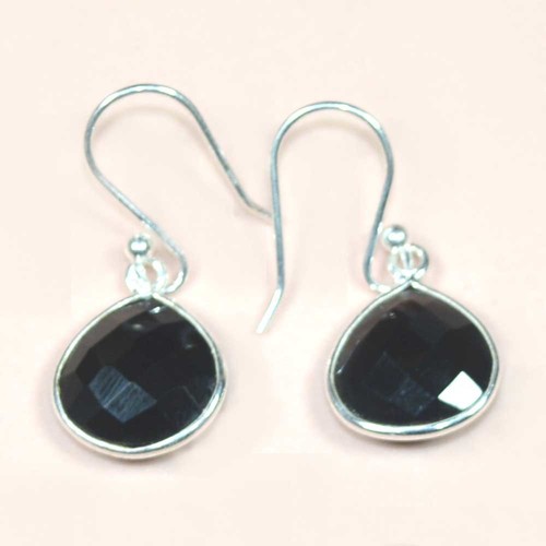 Black Spinel  925 Sterling Sliver Earring Jewelry