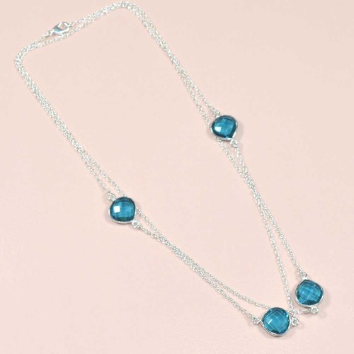 Tanzanite 925 Sterling Sliver Bezel Necklace Jewelry