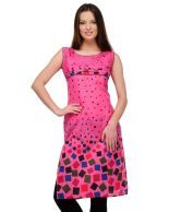 Sleeveless Kurtis - Silk, 42 Inches, Pink | Stylish Design, Elegant Look, Neat Stitching, Party Wear