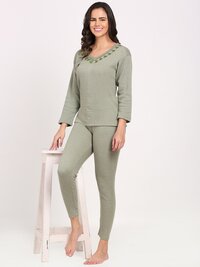 Full Sleeve Woman Embroidery Thermocot Set