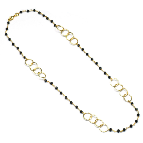 Black Spine With Dyed  Ruby 925 Sterling Sliver Beaded Necklace