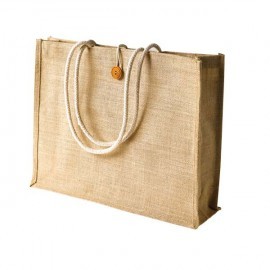 Eco Friendly Jute Tote Bag - Brown Customizable Logo | Ideal for Promotional and Shopping Use