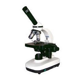Monocular Microscope - Metal & Plastic, WF10x Eyepiece, 400x Magnification, LED Illumination, Mechanical Stage, Bright Images
