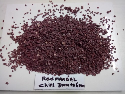 Natural Wall Cladding Red 1-3 mm Stone chips / Water wash Marble Aggregate Gravels construction used
