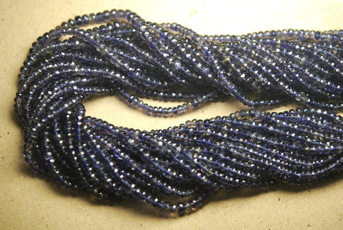 Round Brilliant Cut Water Sapphire Iolite Faceted Rondelle