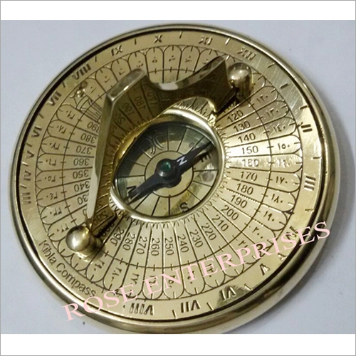 Handmade Nautical Brass Arabic Sundial Compass