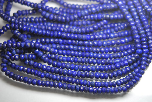 Round Brilliant Cut Lapis Lazuli Faceted Rondelle