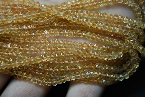Agate Citrine Faceted Roundele