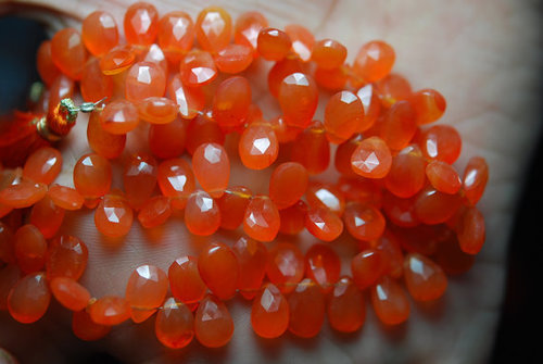 Brown Carnelian Faceted Pear