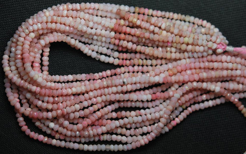 Round Brilliant Cut Pink Opal Faceted Rondelle