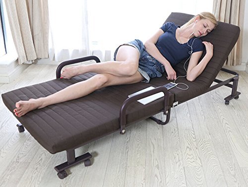 Portable adjustable Bed with Mattress and wheels