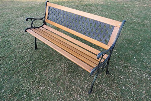 Garden Outdoor Bench-Cast Iron/Wood