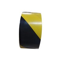 Pvc Marking Tapes - Polyvinyl Chloride, 40m X 50.8mm, Black And Yellow | Tear Resistant, Low Elongation, Temperature Resistant