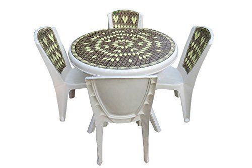 Dining Chairs-Table Set(Plastic-MARBLE FINISH)