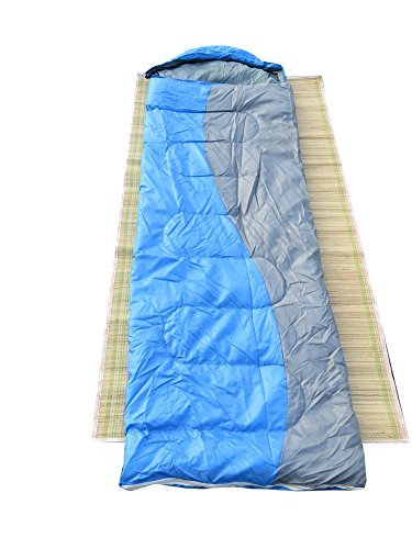 Camping Trekking Gear Sleeping Bag-Blue/Grey