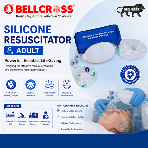 Silicone Resuscitator Adult - Accuracy: Manual Compression Psi