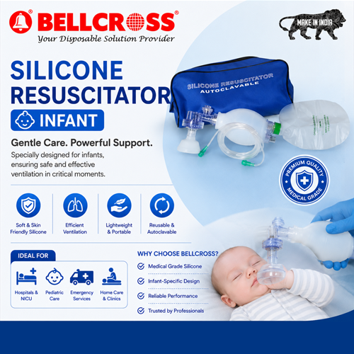 Infant Silicone Resuscitator - Accuracy: Consistent Tidal Volume Delivery Psi