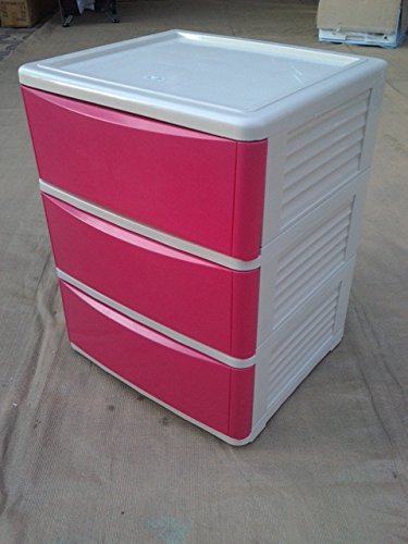 Plastic Drawer Cabinet (3 Layers Red)