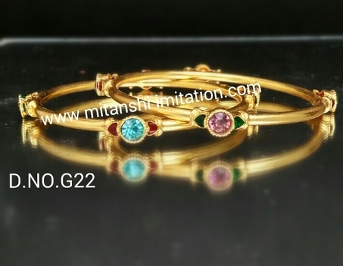 Gold Plated Bangles Diamond