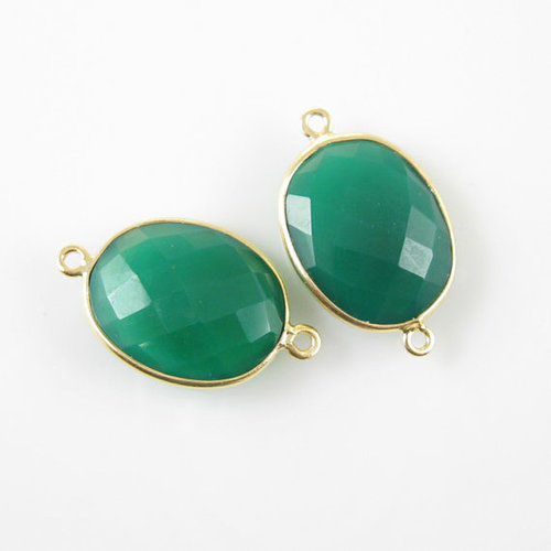 Green Onyx Faceted oval